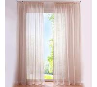 SIMPVALE 2 Pezzo Tenda Finestra Velata Elegante Voile con Ganci per Binario per Camera da Letto Soggiorno Balcone, Marrone chiaro, 140x260cm