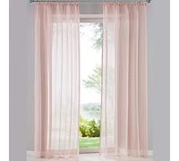 SIMPVALE 2 Pezzo Tenda Finestra Velata Elegante Voile con Ganci per Binario per Camera da Letto Soggiorno Balcone, rosa, 140x260cm