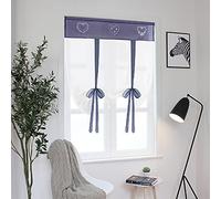 SIMPVALE - Tenda a tenda in tulle con motivo a rombi, 1 pezzo, per studio, camera da letto, bagno, cucina (blu, larghezza 45 cm x altezza 120 cm)