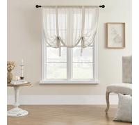 SIMPVALE Tenda in Voile dall'Apparenza di Lino, Stile Store Romano Trasparente, per Interni, Camera, Balcone, Soggiorno, Cucina, Larghezza 60 cm/Altezza 140 cm