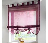 SIMPVALE Tende a Pacchetto Finestre, Vino Rosso 140x155 cm Tende per Interni Eleganti, Tende Romana di Fascino e Tende Trasparenti in Voile per un'atmosfera Unica