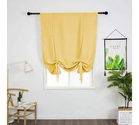 SIMPVALE Tende corte oscuranti a pacchetto con legaccio, isolamento termico, con tasca per bastone, per camera da letto, soggiorno, cucina (giallo, 80 x 140 cm)
