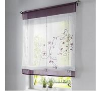 SIMPVALE Tende Romane, Viola 60x120cm Tenda a Pacchetto Finestra, Tende Interne Voile per Camera da Letto, Studio, Cucina