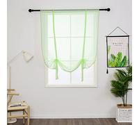 SIMPVALE Tende Trasparenti in Voile, Verde Chiaro 60x140cm, Tenda a Pacchetto, Tenda Romana, Semplice, Tinta Unita, Regolabile, Lavabile, Traspirante, Adatto per Camera da Letto, Cucina, Soggiorno