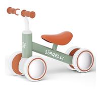 SIMQELLI Bicicletta Senza Pedali per 1 Anni (10-24 Mesi), Bicicletta Equilibrio per Bambini, con 4 Ruote Primo Regalo di Compleanno per Bambini e Bambine (Verde)