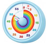 SIMQELLI Timer Visivo Bambini 60 Minuti, Conto Alla Rovescia Silenzioso Blu | Gestione del Tempo, Timer Visivo per Bambini, Perfetto per Scuola Classe Studio Cucina e Attività Familiari, Time Arcobaleno