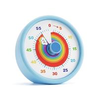 SIMQELLI Timer Visivo per Bambini 60 Minuti - Orologio Conto alla Rovescia Silenzioso con Arcobaleno - Gestione Tempo per ADHD, Studio e Scuola (Blu)