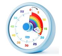 SIMQELLI Timer Visivo per Bambini da 60 Minuti, Conto alla Rovescia Silenzioso per Aula Cucina, Strumento di Gestione del Tempo Rainbow (Blu)