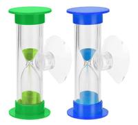 Simsky 2 Pezzi Clessidra Bambini 2 Minuti con Ventosa, Sabbia Colorata Clessidra Timer Set, Clessidre per Bambini per Lavarsi i Denti, Scuola, Giochi, Gestione del Tempo, Timer da Cucina