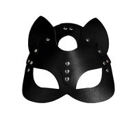 Simsky Maschera Nera per Gatti Maschera, Maschera da Gatto per Travestimento per Donna, Maschera Sexy da Donna in Pelle con Mezza Faccia e Gatto, Mezza Facciale da Donna,Carnevale,Feste,Balli,Cosplay