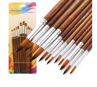 Simsky Set Pennelli Pittura - 12 Set di Pennelli per Dipingere per Acrilico, olio, Acquarello, Pennelli Miniature Professionali, Pennelli Punta Tonda in Nylon