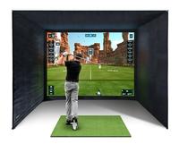 SimSpace SIM/006 Golf Simulator Enclosure, Secure Metal Frame with Impact Display Projection Screen, Use With All Launch Sims and Monitors