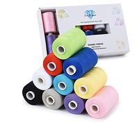 Simthread Filo da cucito multiuso, 10 bobine di filo in poliestere per macchina da cucire, 914,4 m ciascuna, pratico filo da cucito in poliestere per macchina da cucire - (serie di colori base)