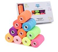 Simthread Filo da cucito multiuso, 10 rocchetti assortiti serie arcobaleno, 910 m ciascuno, filo in poliestere per cucire, pratico filo da cucito in poliestere per macchina da cucire, serie arcobaleno