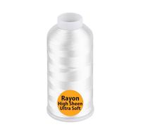 Simthread Filo da Ricamo in Rayon 5000m 40wt 100% Viscosa per Macchine da Cucire Uso Professionale e Domestico, Bianco crema