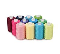 Simthread - Filo di cotone per cucito e ricamo bobina da 500 metri, cotone, Helle Farben