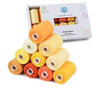 Simthread - Filo per cucire multiuso, 10 bobine da 914,4 m ciascuna, filo di poliestere per bobina per cucire, pratici fili di poliestere per macchina da cucire (Serie Gialla)