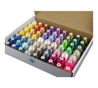 Simthread Kit di 63 Fili da Ricamo in Poliestere 40WT, 63 Bobine da 500 m, Convertibili alla Tabella Colori Brother, Compatibili con Brother, Janome, Babylock, Singer e altre Macchine da Ricamo