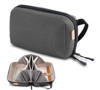 simtoper Custodia da viaggio organizer elettronica per cavi, interruttore, scheda SD, passaporto e altro ancora, massima protezione e portabilità, impermeabile (grigio)