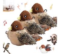 Simulated Chirping Bird,Interactive Chirping Bird Cat Toy,Giocattolo Elettrico per Gatti Uccellino,Uccellino per Gatti Che Si Muove,Uccellino per Gatti con Piume,per Gatti con Suono Elettronico Vero