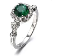 Simulated Emerald Gemstone Promise Ring Engagement Wedding Band Ring Size 6-10 Nice processing