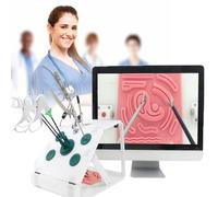 Simulatore di addestramento laparoscopico, scatola di addestramento, 6 moduli di addestramento + 4 strumenti chirurgici + telecamera HD, for uso pratico di medici e studenti(Green)