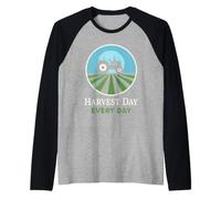 Simulatore di Agricoltura Agricoltore virtuale Pixel Farm Core Giardinaggio Maglia con Maniche Raglan