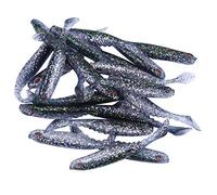 Simulazione Artificiale Esca da Pesca in Silicone Esca Morbida Coda a T Verme Morbido 20 Pezzi Forma Realistica Riutilizzabile ad Alte Prestazioni per Pescatori di Spigole d'Acqua (nero scintillante)