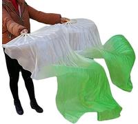 Simulazione Danza della Seta Ventaglio Lungo Gradiente di Colore Danza del Ventre Spettacolo di Danza Orientale Ventaglio Lungo 150 Cm (Color : White Red Left) (Color : White Red Left) (Color : White