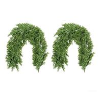 Simulazione di Natale Rattan, 2 Pz Simulazione Rattan Decorazione di Natale 1M Lunghezza Per Tavolo Da Pranzo Contatore