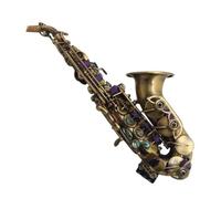 Simulazione Di Rame Antico Di Qualità B Bemolle Professionale Curvo Saxophone Sassofono Jazz Strumento Ottone Oro Saxo Saxophone (Color : 02)