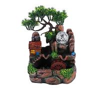 Simulazione Fontana da Tavolo in Resina Decorazione per Giardino Roccioso, Decorazione di Ornamento per la Casa Atomizzante con Luce a LED, Facile Installazione per Pregare