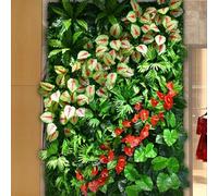 Simulazione Paesaggio Tappeto Erboso Decorativo Prato 100x200cm Edera Artificiale Appeso Piante di Vite Pannelli Murali per Matrimonio Stage Party Compleanno Giardino, E05