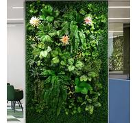 Simulazione Paesaggio Tappeto Erboso Decorativo Prato 100x200cm Edera Artificiale Appeso Piante di Vite Pannelli Murali per Matrimonio Stage Party Compleanno Giardino, E04