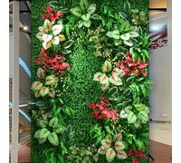 Simulazione Paesaggio Tappeto Erboso Decorativo Prato 100x200cm Edera Artificiale Appeso Piante di Vite Pannelli Murali per Matrimonio Stage Party Compleanno Giardino, E01