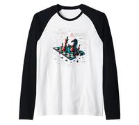 Simulazione scacchiera Glitch Giocatore di scacchi d'arte compromesso Maglia con Maniche Raglan