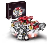 Simulazione V-8 Motore Kit Con Luce (Versione Dinamica/3168 Parti), Simula Vera Struttura Motore, Controllo Su Un'App Mobile, Decorazione E Esposizione