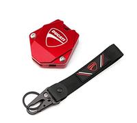 SiMuRYP Guscio della chiave in lega di alluminio Per DUCATI MONSTER 696 796 M1100S M1200S 821 848 1098 1199 1299 Moto CNC Caso Della Copertura Chiave Borsette Ricamo Distintivo Portachiavi(KKCR Red)