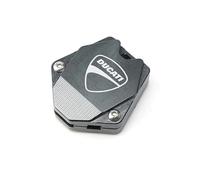 SiMuRYP Guscio della chiave in lega di alluminio Per DUCATI MONSTER 696 796 M1100S M1200S 821 848 1098 1199 1299 Moto CNC Caso Della Copertura Chiave Borsette Ricamo Distintivo Portachiavi(KC Grey)