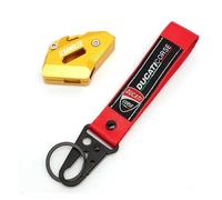 SiMuRYP Guscio della chiave in lega di alluminio Per Ducati SCRAMBLER 400 800 1100 Scrambler800 Accessori Portachiavi Con Badge Ricamo Conchiglia Per Copri Chiave CNC Per Moto(1 set Gold)