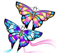 Simxkai Confezione da 2 aquiloni a forma di farfalla, per bambini e adulti, facili da far volare per principianti