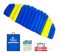 SimxKai Tappetino a due fili - 2,5 m, tela rinforzata, volo facile e stabile, 2 x 25 m su winder con passanti (blu e giallo)