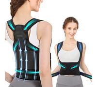 SIMYING Correttore Posturale Regolabile L, Fascia Lombare Supporto Schiena Allevia Dolore Collo, Cintura di Correzione Della Postura Regolabile Nero, Alla Schiena e Lombare per Uomo e Donna (L)