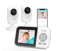 Simyke 2 videocamere video baby monitor, due modalità, schermo IPS da 2,8", visione notturna, conversazione a 2 vie, raggio di 365,8 m, ninna nanna, app gratuita per smartphone, ideale per bambini