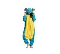 Simzoo Pigiama A Tutina con Animali per Adulti Costume da Axolotl Blu Pigiama per Uomo Donna Unisex One Piece Homewear