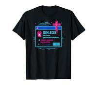 Sin.exe Cancellato Nato Di Nuovo Christian Vaporwave Christcore Maglietta