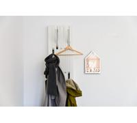 SINA PORTA CHIAVI A PARETE CON SCRITTA HOME LEGNO BIANCO 20X30CM