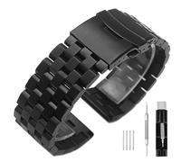 SINAIKE Cinturino per orologio da polso in acciaio inox, 24 mm, 22 mm, 20 mm, 18 mm, per uomo e donna, colore: blu/nero/argento, 22mm, Acciaio inossidabile, Nessuna pietra preziosa
