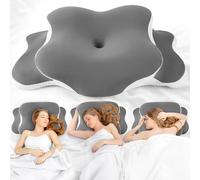 Sinand Cuscino Cervicale per Dormire, Cuscino Ergonomico in Memory Foam per Dolori al Collo e Spalle, Cuscino Ortopedico per Chi Dorme sul Fianco, Sulla Schiena e Sullo Stomaco con Fodera Rimovibile