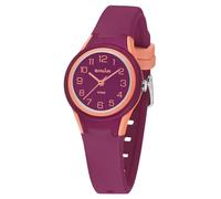 SINAR Orologio da polso sportivo da ragazza, analogico, al quarzo, 10 bar, impermeabile, cinturino in silicone, bacca, albicocca XB-47-4, bacca, Moderno